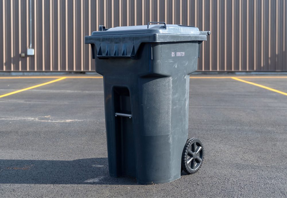 residential trash container parking lot
