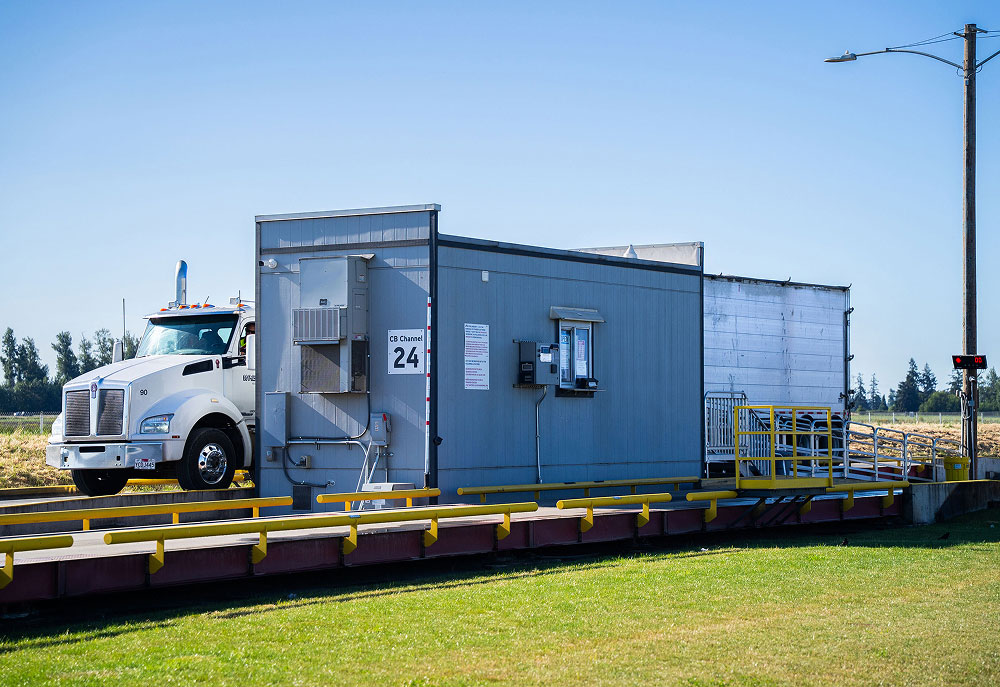 transfer station entrance truck daytime